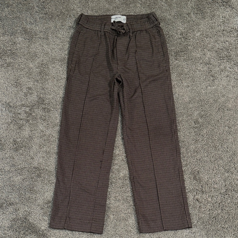 Abercrombie Kids Tan Checkered Dress Pants - Picture 1 of 4